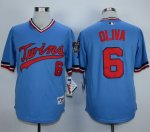 MLB Jersey Minnesota Twins #6 Tony Oliva Light Blue 1984 Turn B