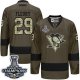 Men Pittsburgh Penguins #29 Andre Fleury Green Salute to Service 2017 Stanley Cup Finals Champions Stitched NHL Jersey