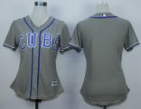 women mlb chicago cubs blank grey majestic cool base jerseys