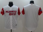 Men's Puerto Rico Baseball Blank Majestic White 2017 World Baseball Classic Stitched Jersey