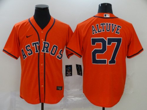 Men\'s Houston Astros #27Jose Altuve Orange 2020 Stitched Baseball Jersey