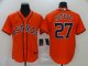 Men's Houston Astros #27Jose Altuve Orange 2020 Stitched Baseball Jersey