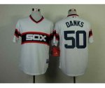mlb chicago white sox #50 danks white jerseys [m&n]