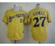 mlb milwaukee brewers #27 gomez yellow jerseys [2013 new]