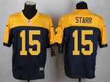 nike green bay packers #15 starr yellow and blue limited jerseys