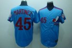 Baseball Jerseys montreal expos #45 martinez m&n blue