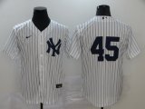Men's New York Yankees #45 Gerrit Cole White 2020 Baseball Jerseys No Name