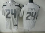 nike nfl seattle seahawks #24 lynch white platinum jerseys [game