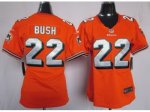 nike women nfl miami dolphins #22 bush orange jerseys