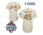 2015 World Series mlb jerseys new york mets #45 wheeler cream(bl