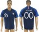 Custom France 2018 World Cup Soccer Jersey Blue Short Sleeves