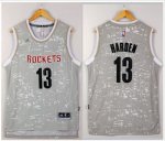 nba Houston Rockets #13 James Harden Grey City Light Hot pressing jerseys