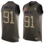 Men San Francisco 49ers #91 Arik Armstead Limited Green Salute to Service Tank Top Custom Nike NFL Jerseys