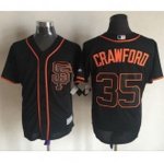 mlb majestic san francisco giants #35 brandon crawford black new cool base jerseys
