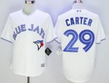 mlb majestic toronto blue jays #29 joe carter white new cool base jerseys