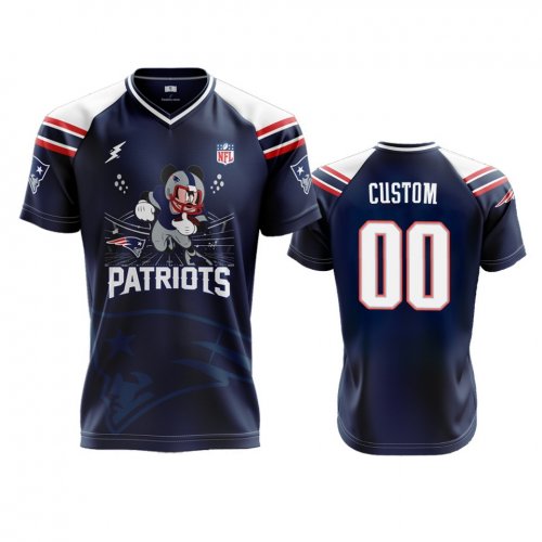 New England Patriots custom Navy Mickey 2019 New Season Special Editon Jersey - Men\'s