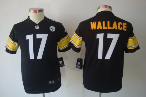 nike youth nfl pittsburgh steelers #17 wallace black [nike limit