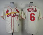 mlb st.louis cardinals #6 musial cream jerseys
