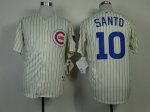 mlb chicago cubs #10 santo cream 1969 m&n jerseys [blue strip]