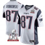 Youth NIKE NFL New England Patriots #87 Rob Gronkowski White Super Bowl LI Bound Jersey