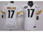 nike women nfl pittsburgh steelers #17 wallace white [80 anniver