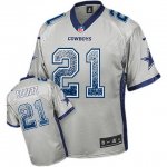 Men's Nike Dallas Cowboys #21 Ezekiel Elliott Grey Drift Fashion Elite NFL Jerseys