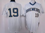 Baseball Jerseys milwaukee brewers #19 robin yount 1982 m&n whit