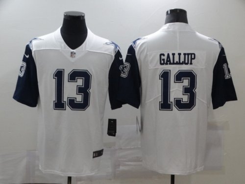 Men\'s Dallas Cowboys #13 Michael Gallup White Stitched NFL Rush Jersey