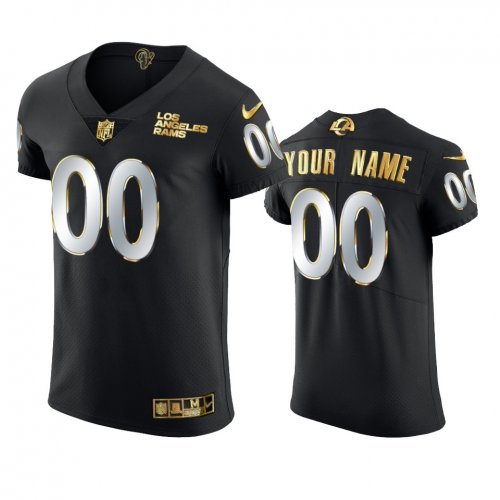Los Angeles Rams Custom Black Golden Edition Vapor Elite Jersey - Men\'s