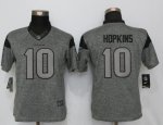 women nike houston texans #10 DeAndre hopkins gray limited gridiron gray nfl jerseys