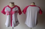 women mlb los angeles dodgers blank white and pink jerseys [2012