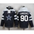 nike nfl dallas cowboys #90 demarcus lawrence navy blue player pullover hoodie