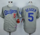 mlb los angeles dodgers #5 corey seager grey cool base jerseys