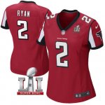 Women's NIKE NFL Atlanta Falcons #2 Matt Ryan Red Super Bowl LI Bound Game Jersey