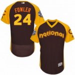 men's majestic chicago cubs #24 dexter fowler brown 2016 all star national league bp authentic collection flex base mlb jerseys