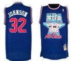NBA 1992 All-Star #32 Magic Johnson Blue Swingman Throwback Jersey