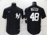 2021 Baseball New York Yankees #48 Stripes Rizzo Navy Jerseys logo patch