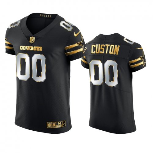 Dallas Cowboys Custom Black 2020-21 Golden Edition Elite Jersey - Men\'s
