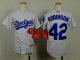 youth mlb los angeles dodgers #42 robinson white jerseys