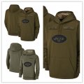 Football New York Jets Olive Salute to Service Sideline Therma Performance Pullover Hoodie