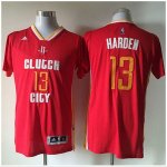 nba houston rockets #13 james harden red clutch city short sleeve jersey