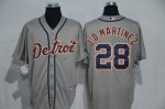 men's mlb detroit tigers #28 j.d. martinez grey majestic cool base stitched baseball jerseys