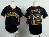 youth mlb san francisco giants #12 panik black cool base jerseys