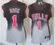 women nba chicago bulls #1 rose black and gery jerseys