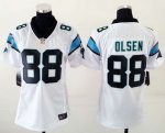 Women Nike Carolina Panthers #88 Greg Olsen white jerseys