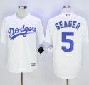 mlb majestic los angeles dodgers #5 corey seager white new cool base jerseys
