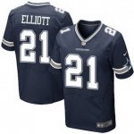 Men's Nike Dallas Cowboys #21 Ezekiel Elliott Navy Blue Elite Stitched NFL Jerseys