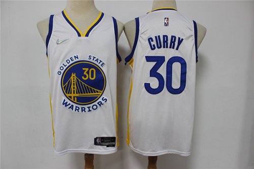 Men\'s Golden State Warriors #30 Stephen Curry White Jerseys 75th