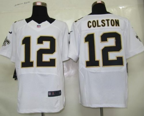 nike nfl new orleans saints #12 colston elite white jerseys