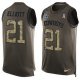 Men's Nike Dallas Cowboys #21 Ezekiel Elliott Green Salute to Service Tank Top Limited NFL Jerseys